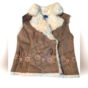 Y2k Adams Kids Faux Suede‎ Fur Vest Jacket Size 3/4 Youth